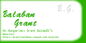 balaban grant business card
